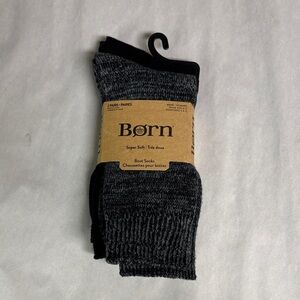 New Born Socks 2 Pair Men’s Black Super Soft Boot Socks Casual Activewear